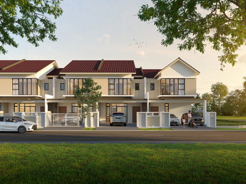 An artist's impression of facade view of Senadi Hills phase 2B.